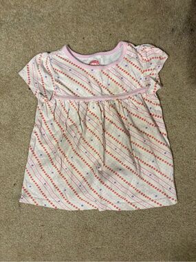 Circo Pink Dot & Lavender Stripe Short Sleeve Knit Top